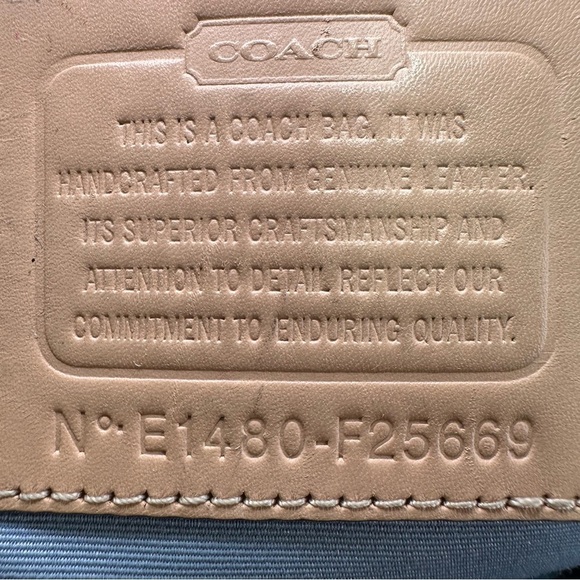 Coach Peyton Jordan Carryall Navy Blue Saffiano Leather Triple Compartment - Picture 11 of 14